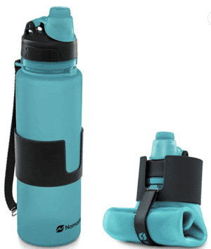 Nomader Collapsible Water Bottle – Leak Proof Twist Cap – BPA Free, 22 oz