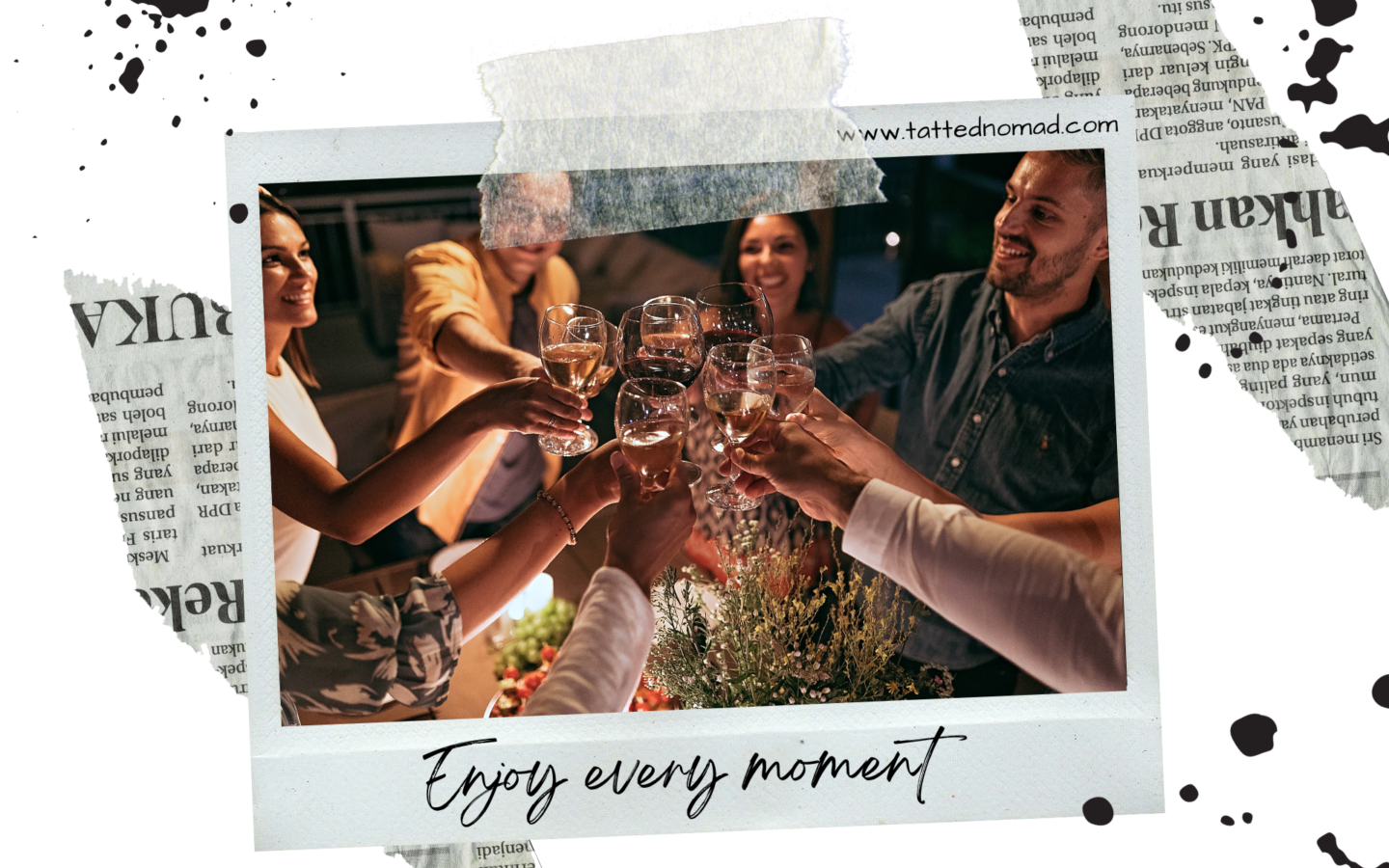 friends at a bar making a toast