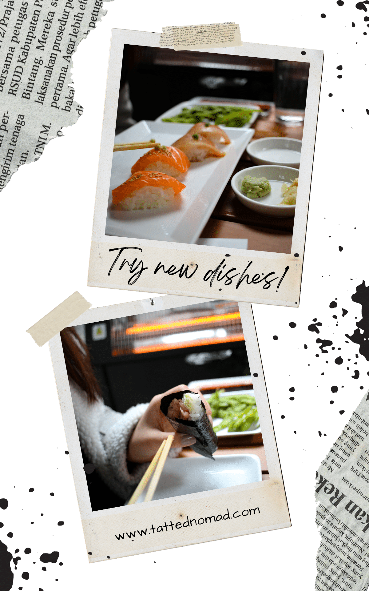 woman eating sushi at a japanese restaurants in new tork city