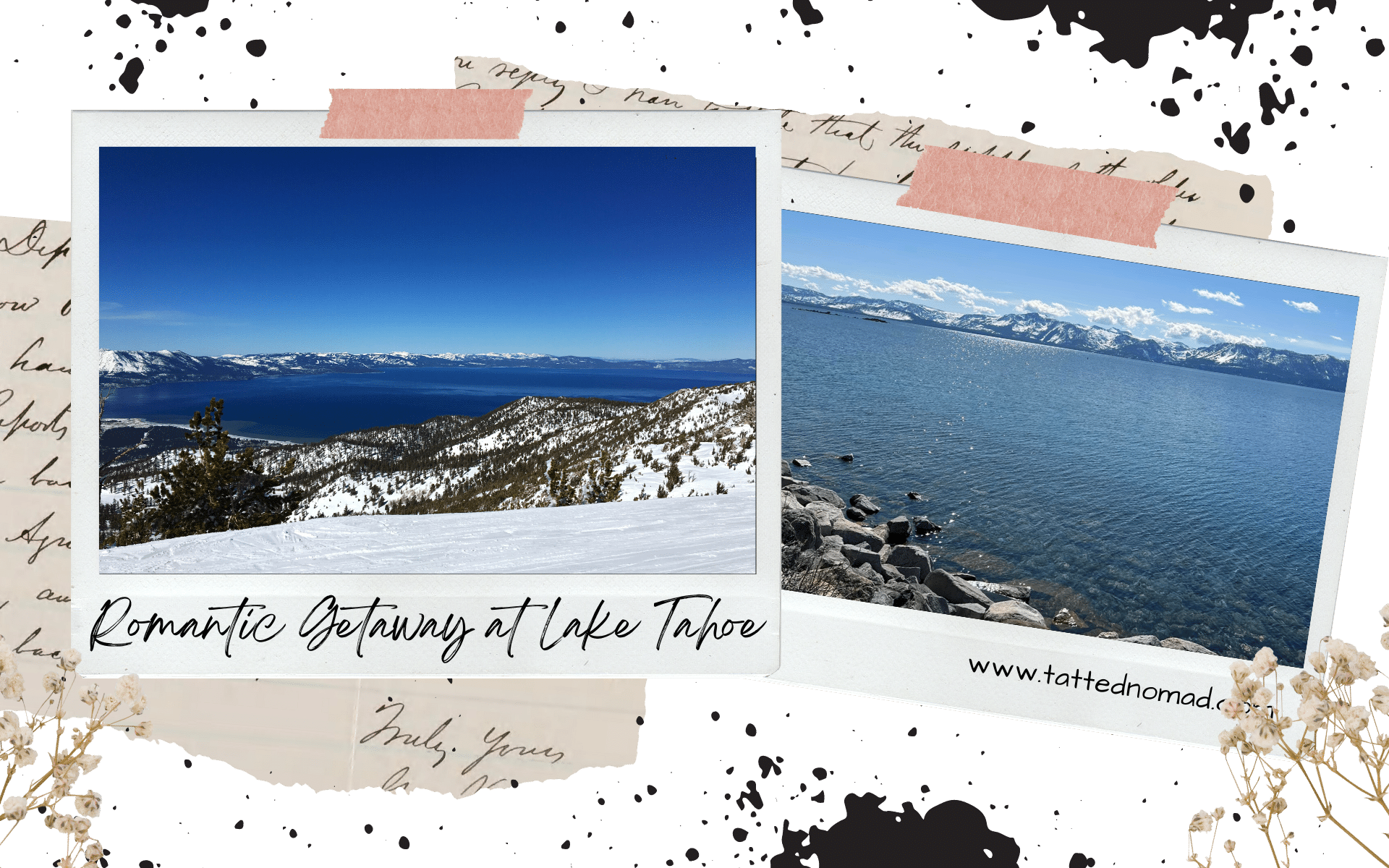 the sea with snow covered mountains on the background lake tahoe