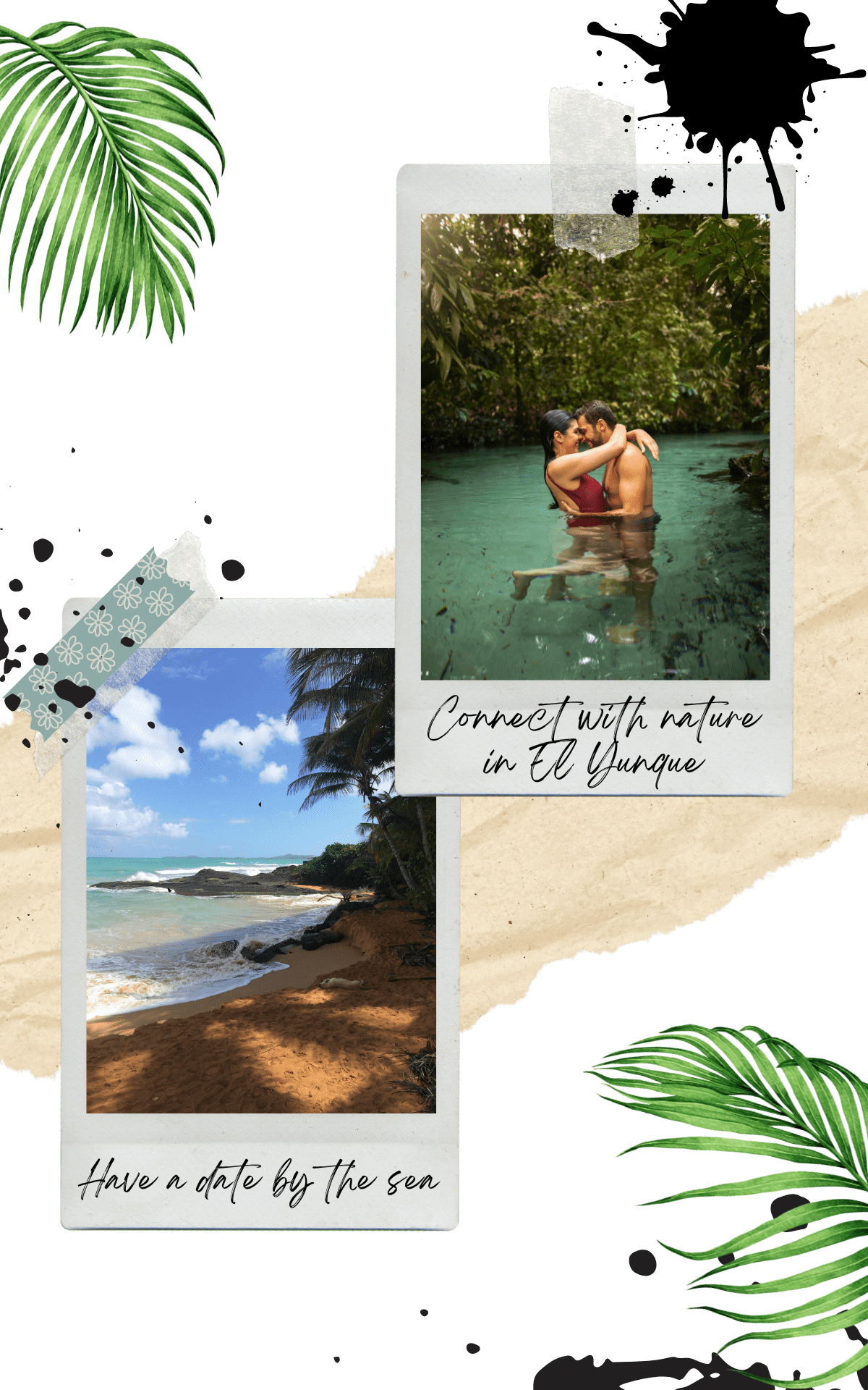 a couple hugging in the natural pool of a forest and luquillo beach rio grande puerto rico