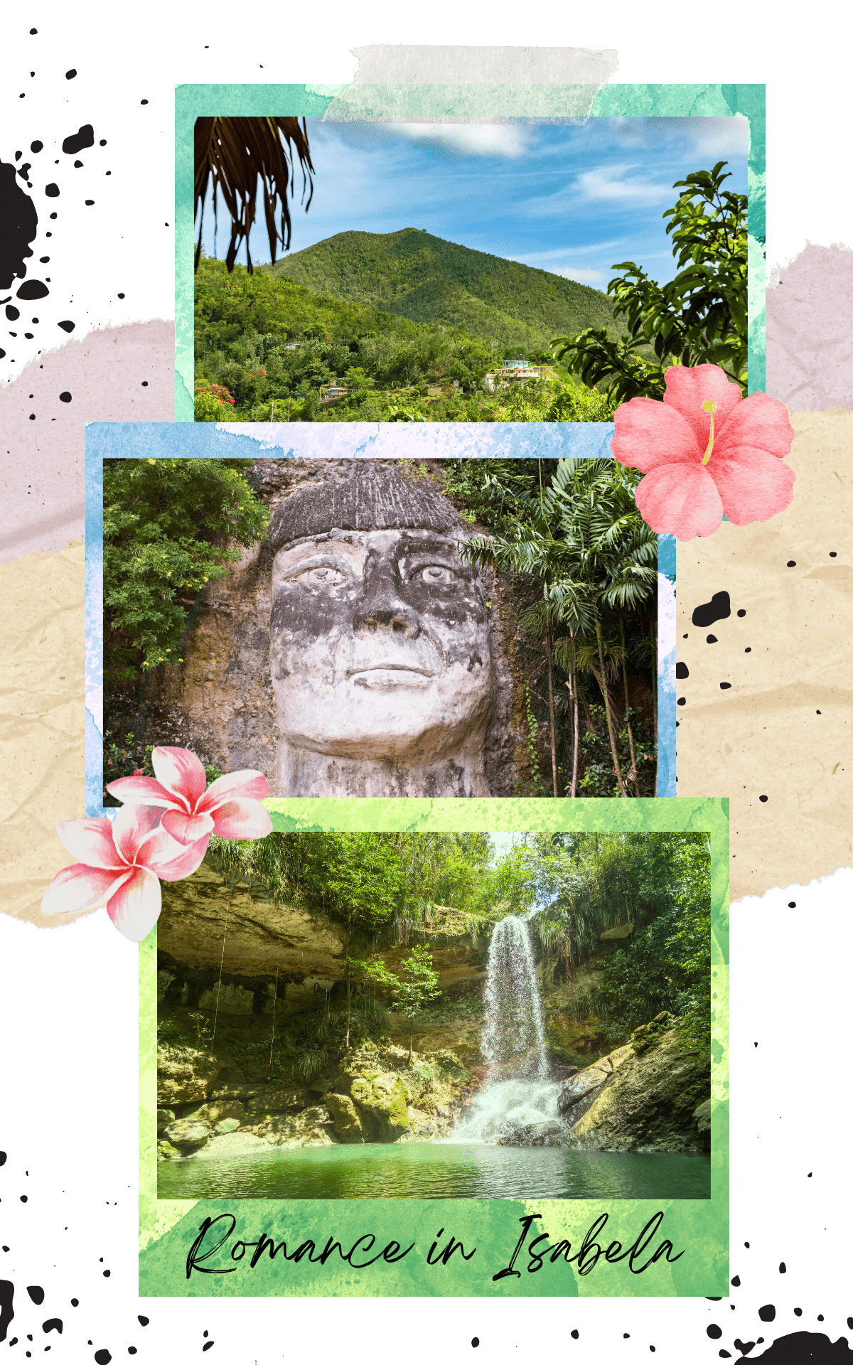 the indian face monument in isabela and gozalandia waterfall in puerto rico