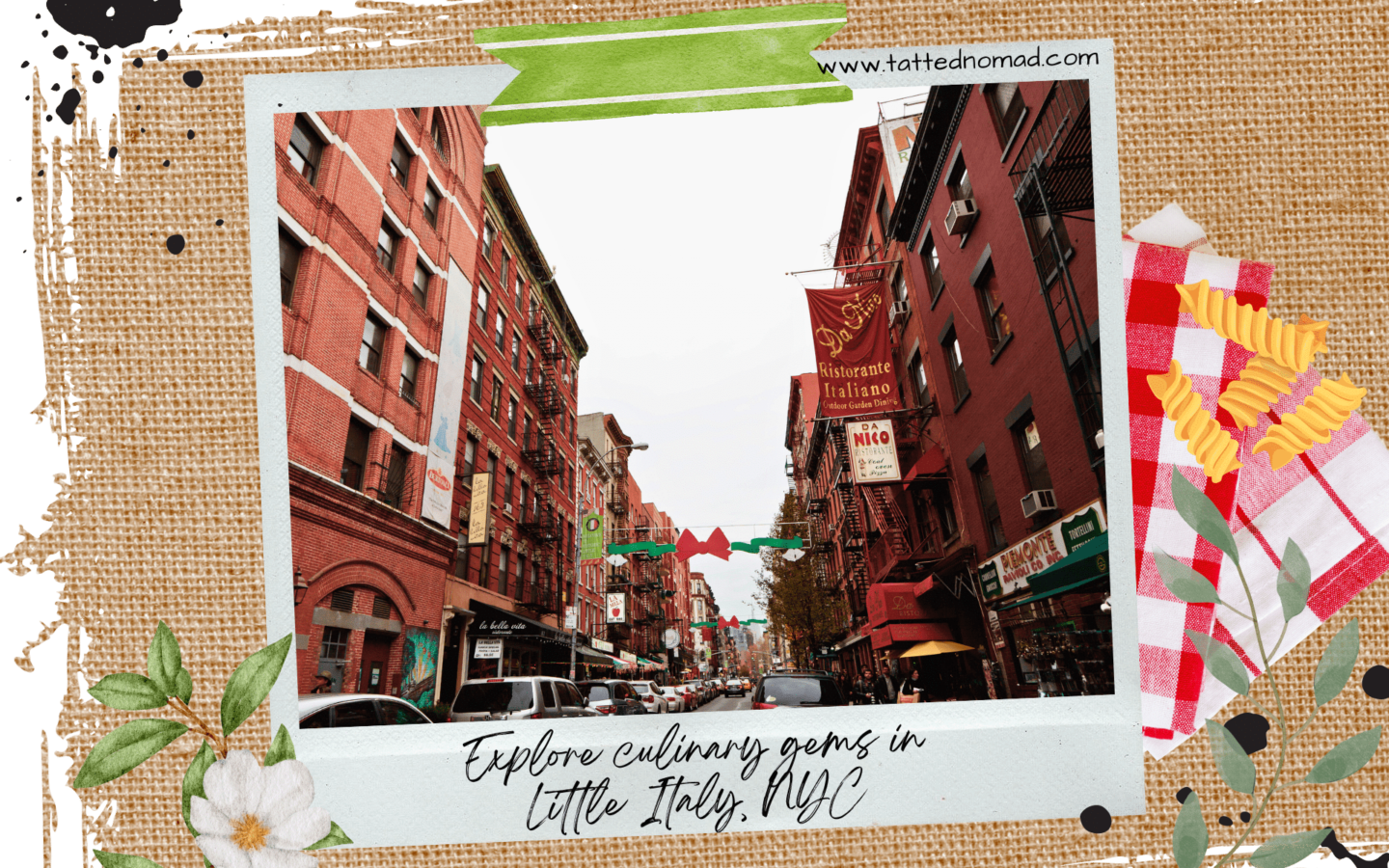 view of street and red buildings in little italy nyc